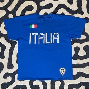 Blue Italy Calcio t-shirt soccer 
italia! Italian flag
mens size xl